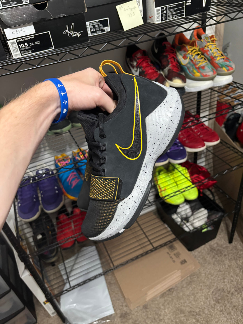Size 10 - Nike PG 1 Black University Gold