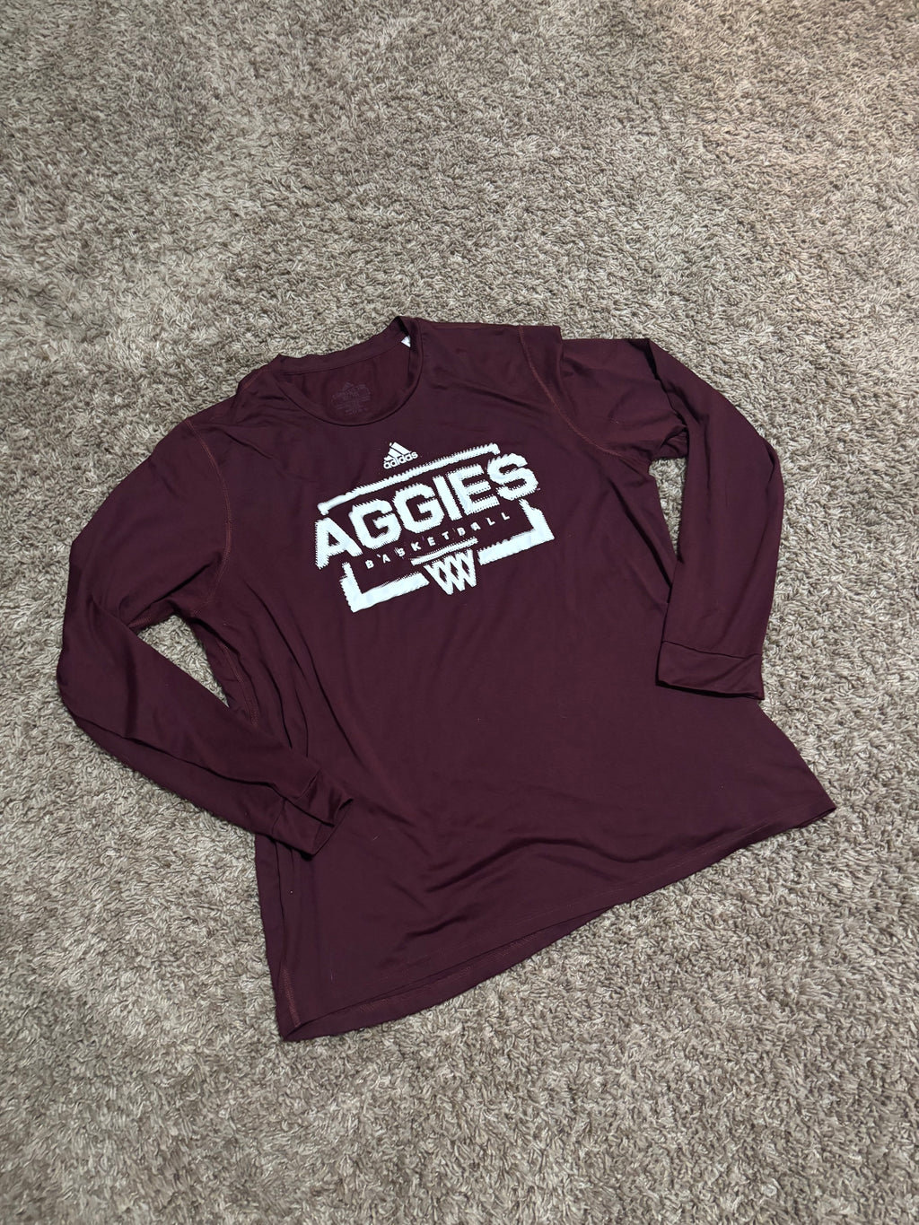 Size XL - Adidas Texas A&M Basketball Long Sleeve
