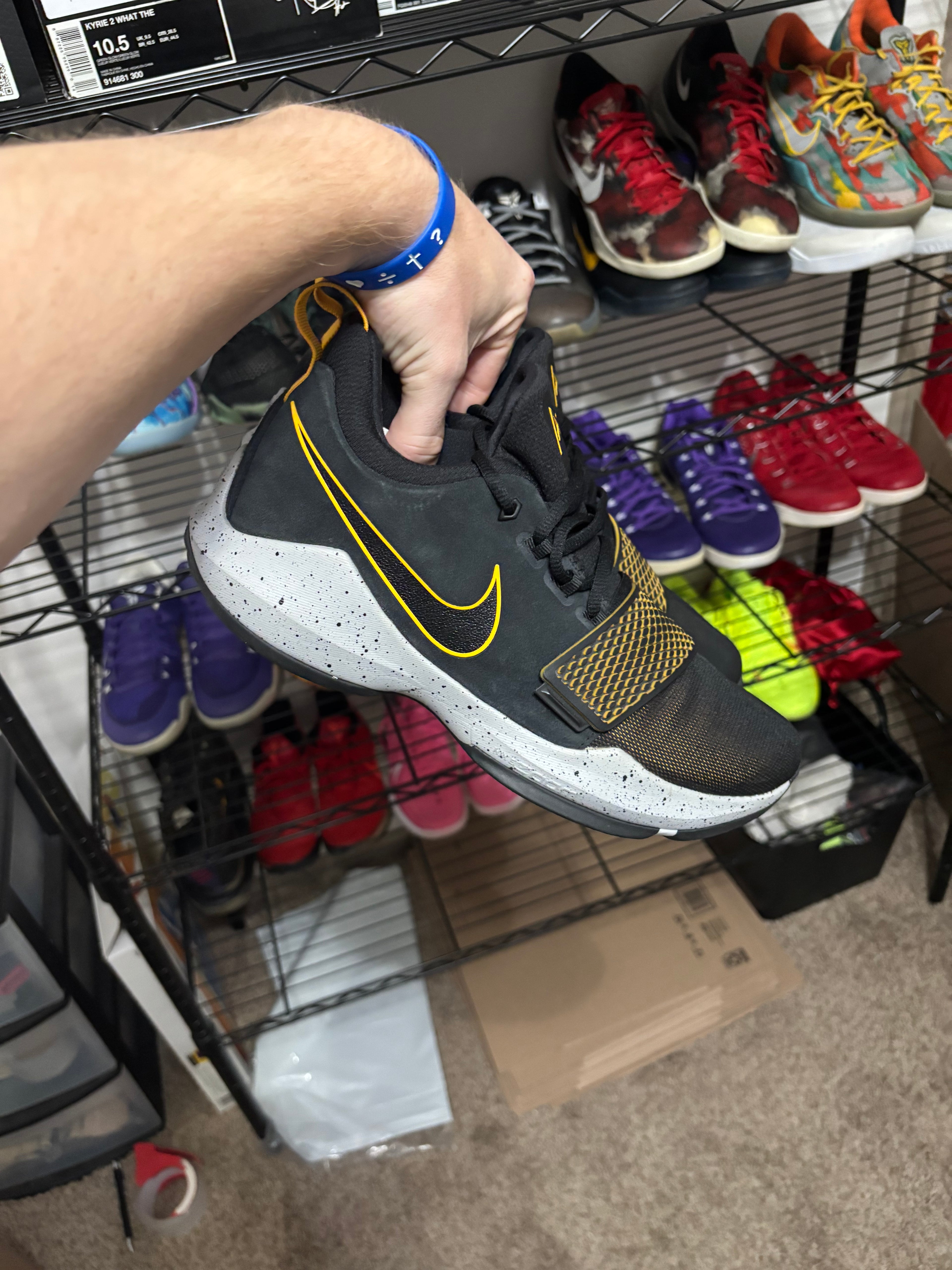 Size 10 - Nike PG 1 Black University Gold