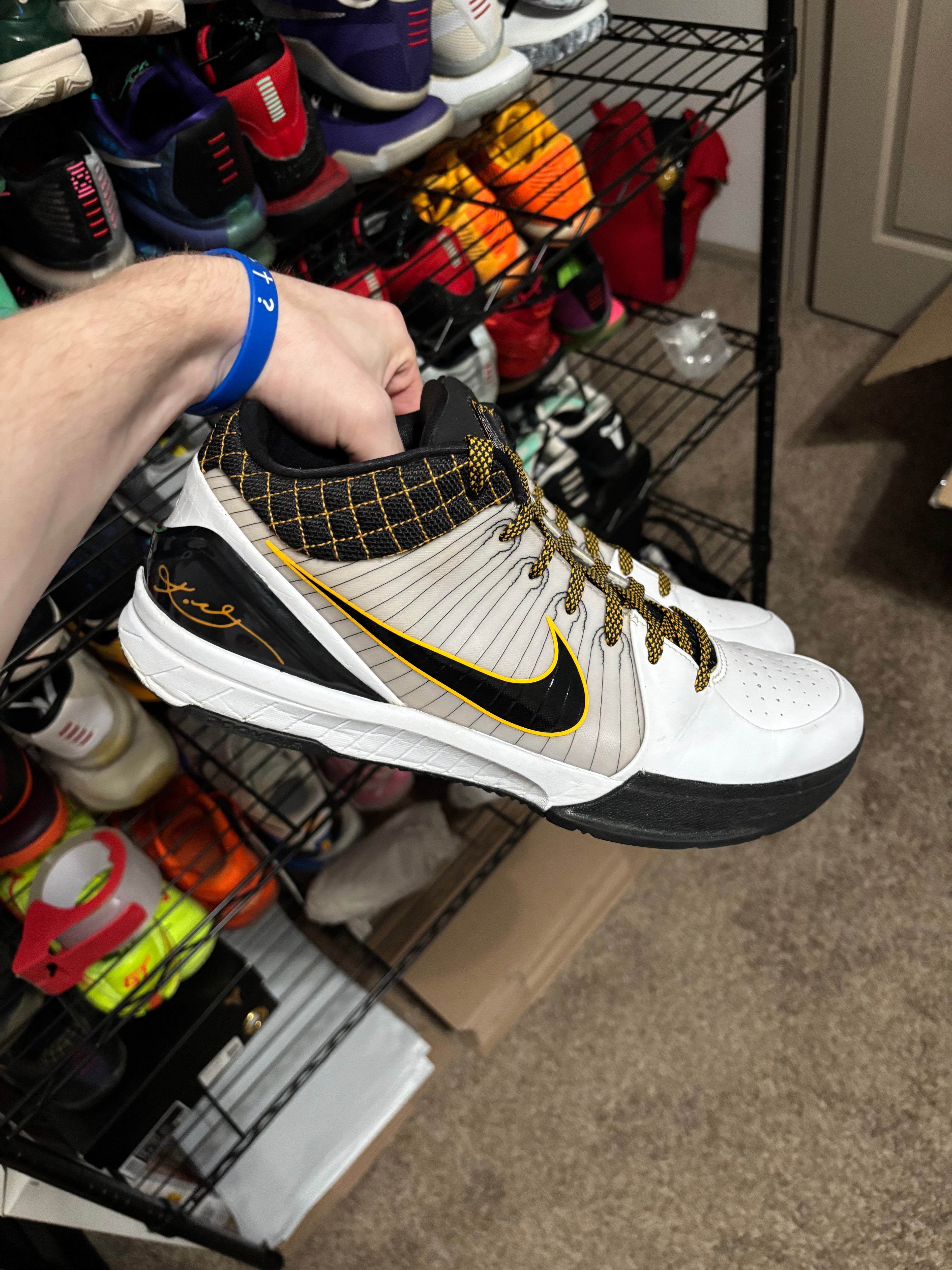 Size 13 - Nike Kobe 4 Protro Del Sol White Black Del Sol