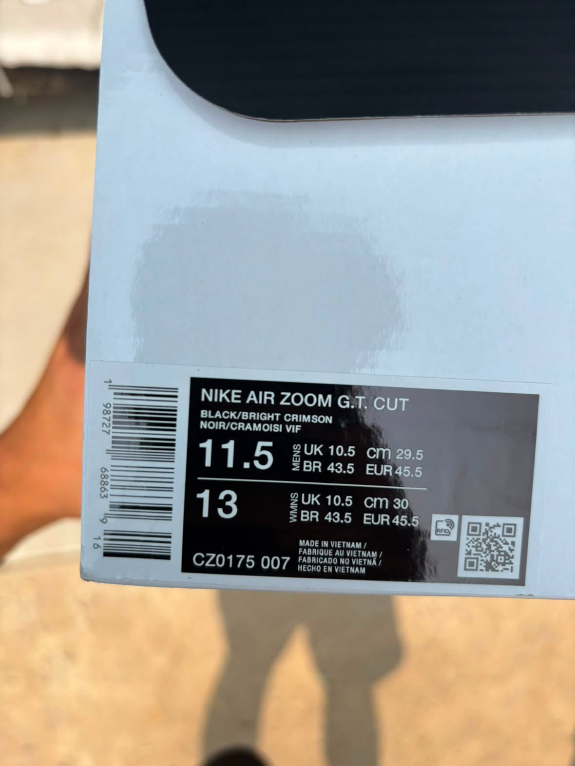 Size 11.5 - Nike GT Cut Black Red Crimson