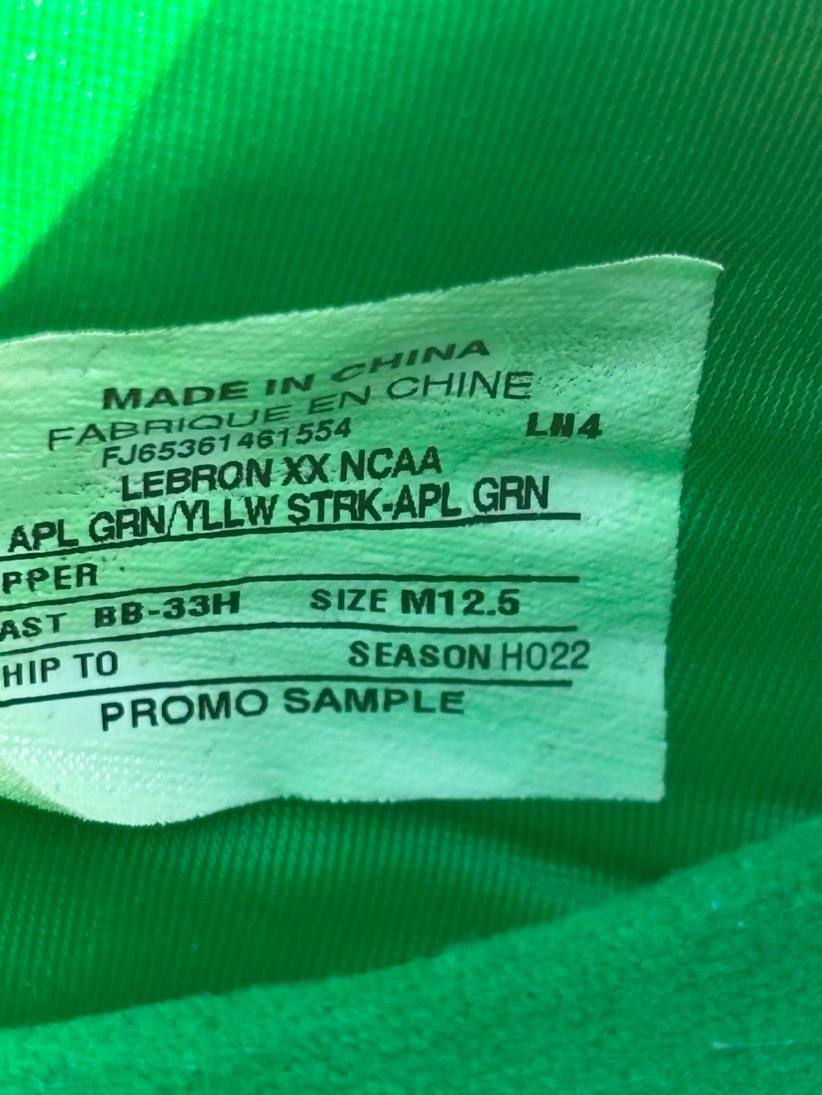 Size 12.5 - Nike LeBron 20 Oregon PE Green