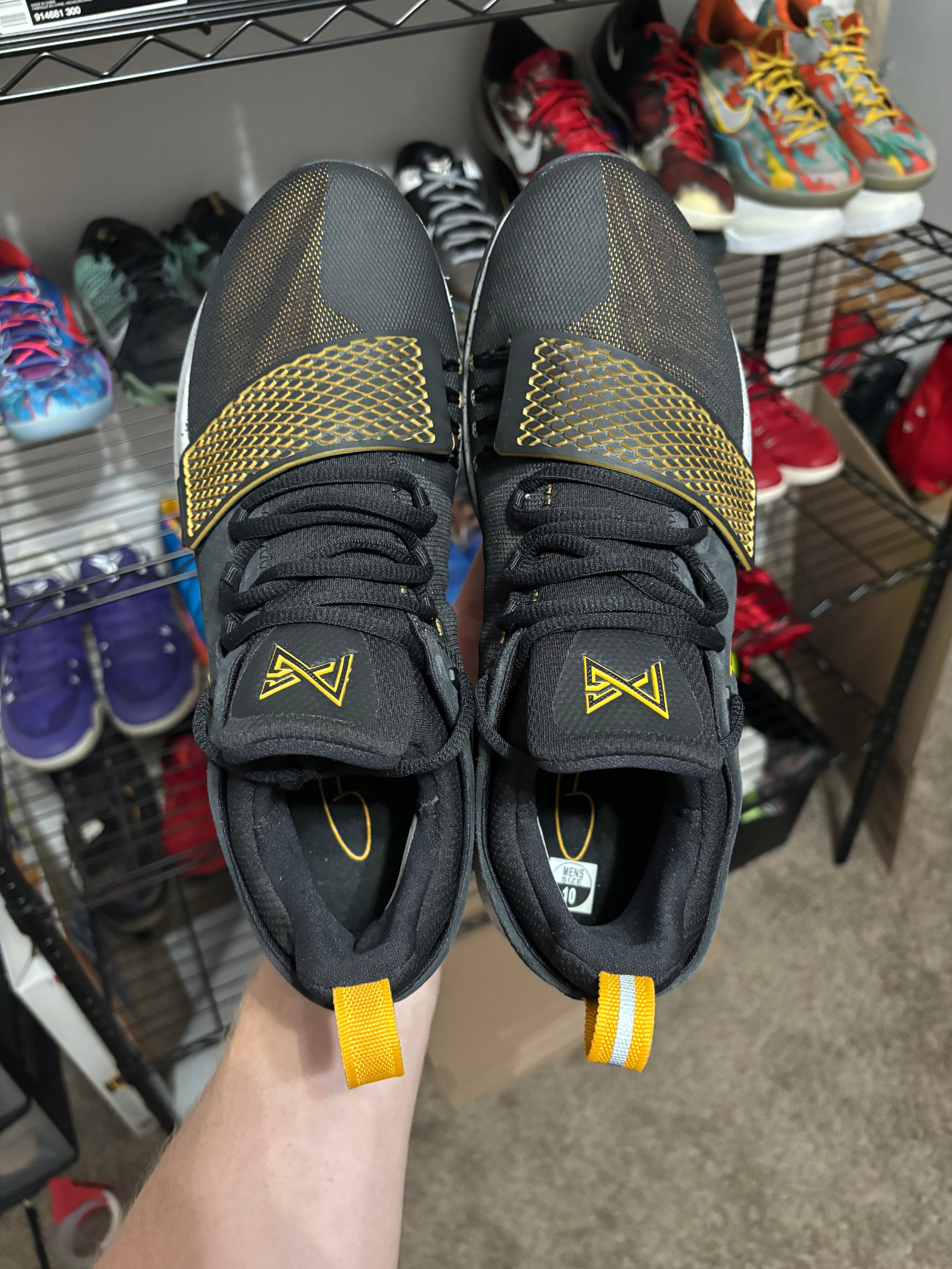 Size 10 - Nike PG 1 Black University Gold
